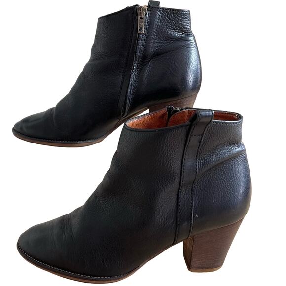 Madewell Boots Womens 8 Black Side Zip Ankle Leather Made in Italy - Picture 2 of 14